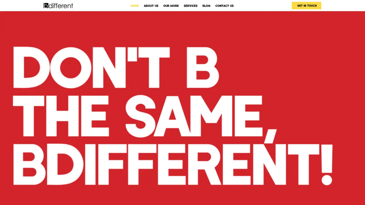 Original bdifferent.ie page before the recorded layout change